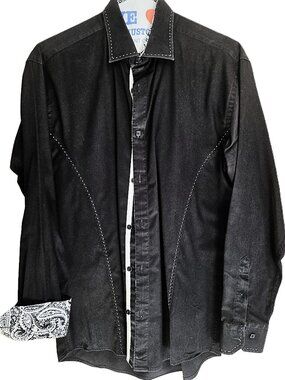 Envy Men’s Black Designer Shirt – Size Large – Excellent Condition